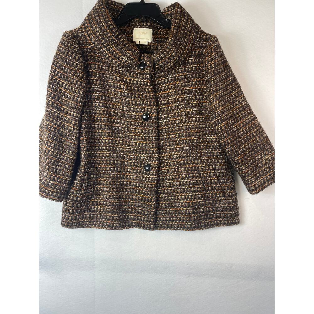 Kate Spade Annie Textured Woolblend Tweed Blazer Sz XL